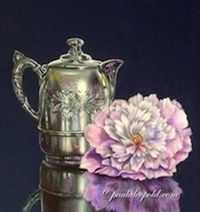 Etched Silver & Peony